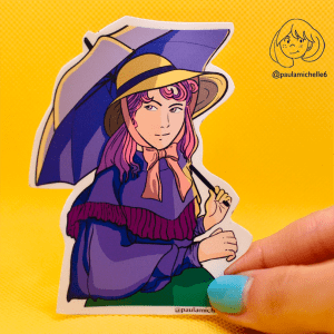 Sticker Mujer con sombrilla - Morado